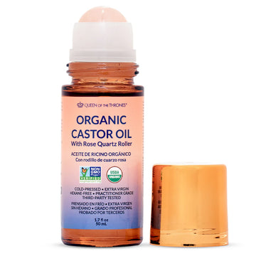 Queen of Thrones Organic Golden Castor Oil Roll On with Rose Quartz