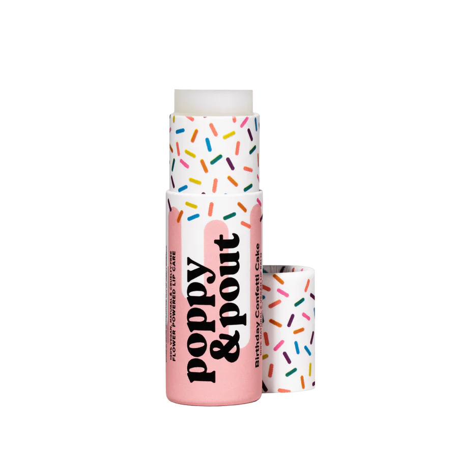 Poppy & Pout Lip Balm Birthday Confetti Cake, Pink