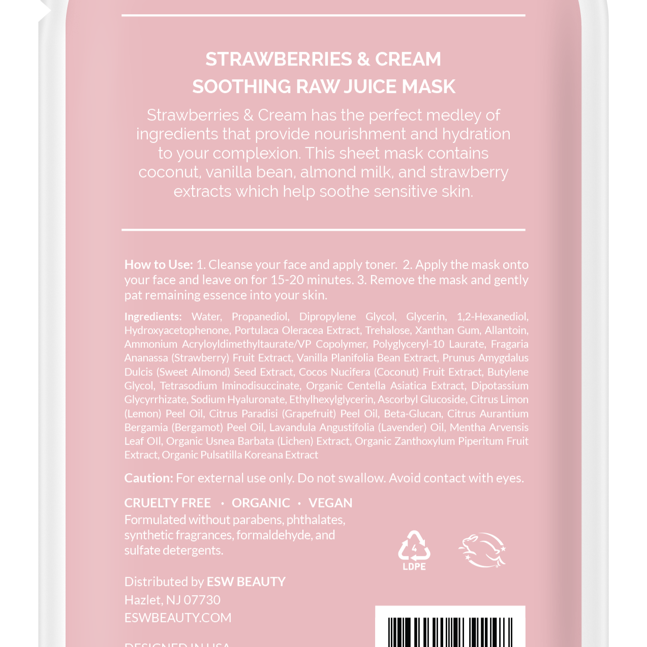 ESW Beauty Strawberries and Cream Soothing Raw Juice Sheet Mask