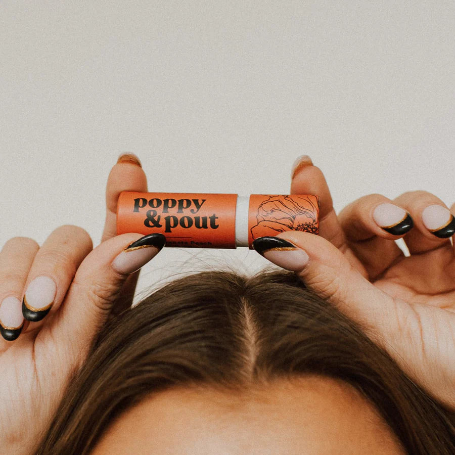 Poppy & Pout Lip Balm - Pomegranate Peach
