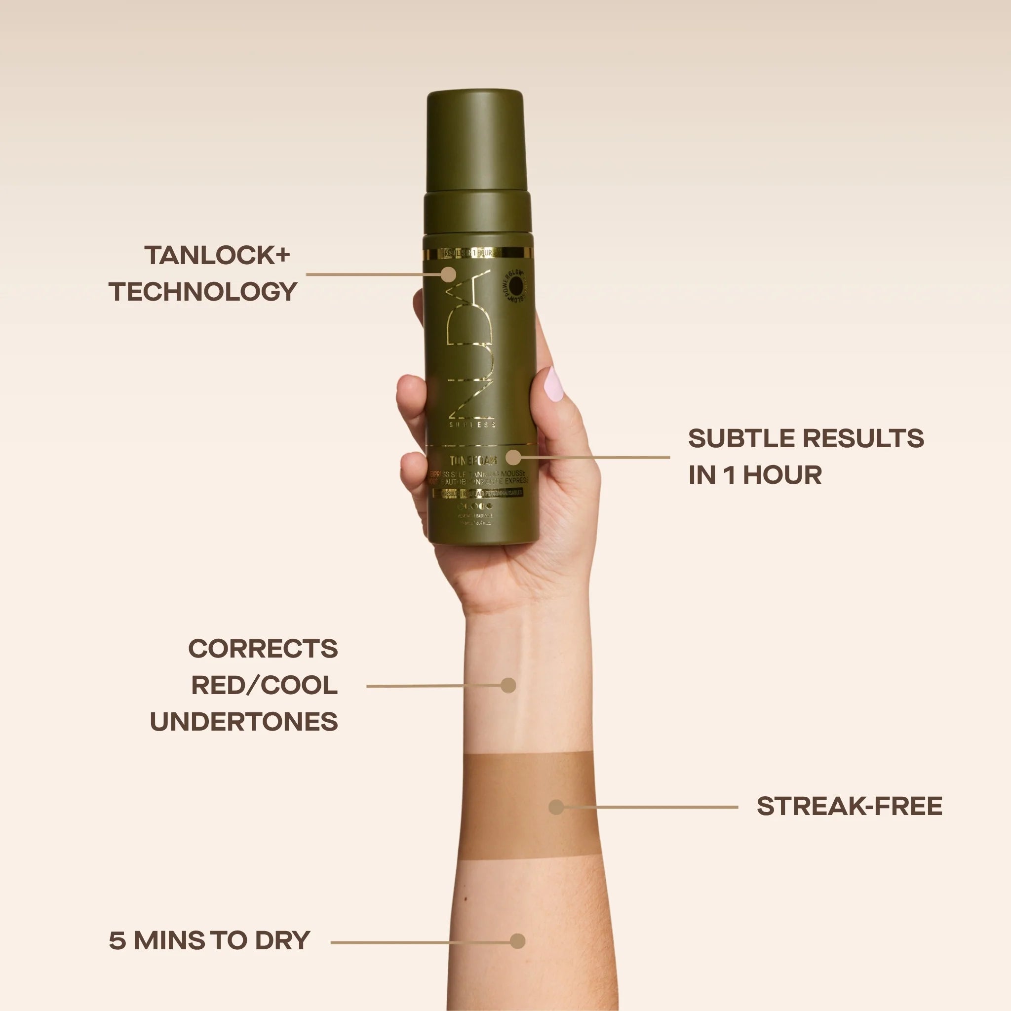 NUDA ToneFoam Olive Express Self Tanning Mousse