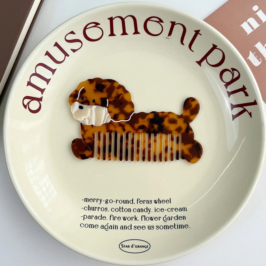 SoapElenGlen Whimsical Animal Acetate Comb Puppy