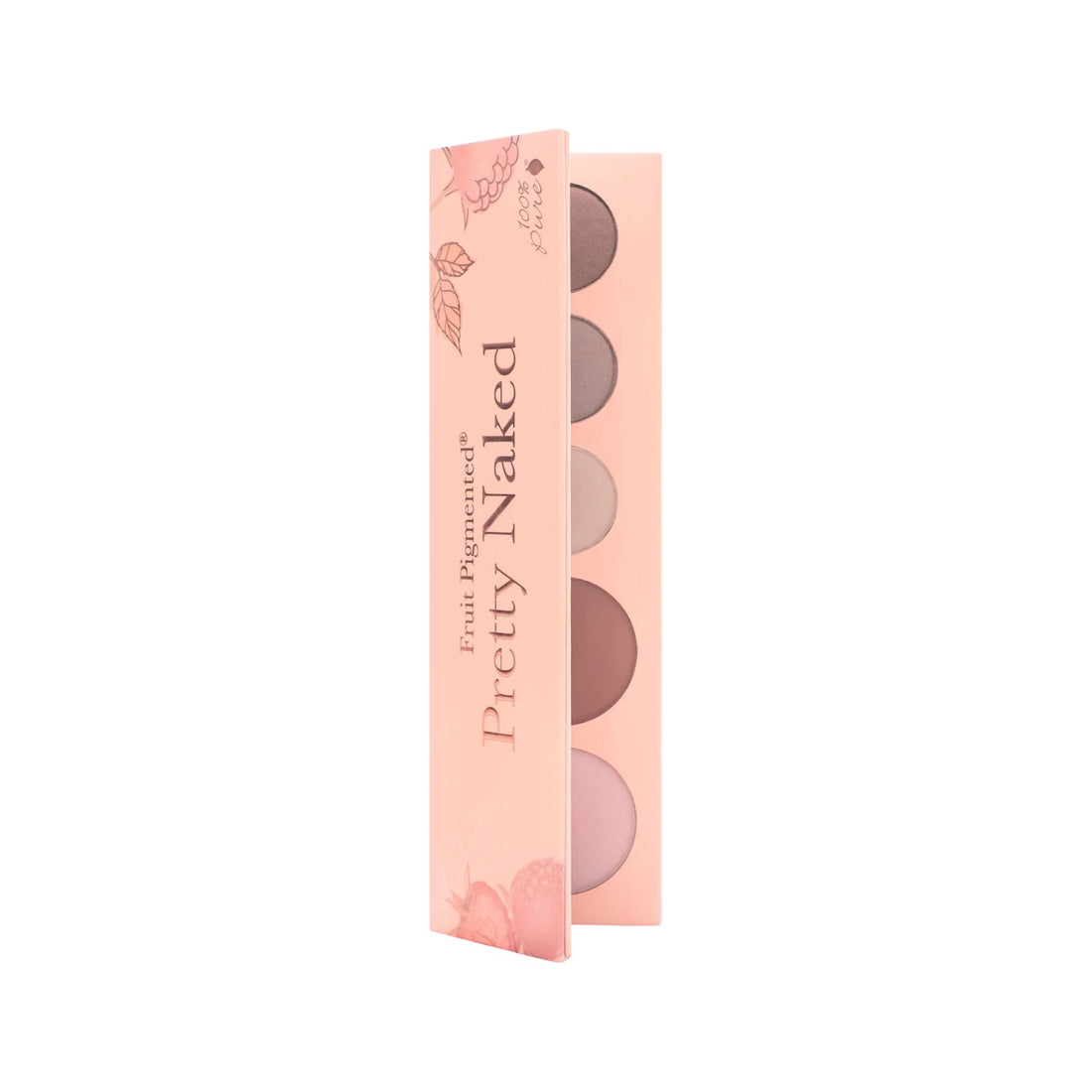 Makeup palette with shades of pink and brown packaging on a white background