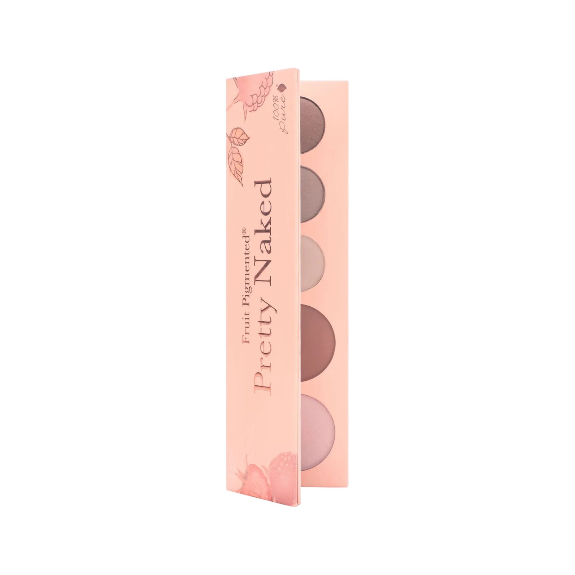 Makeup palette with shades of pink and brown packaging on a white background