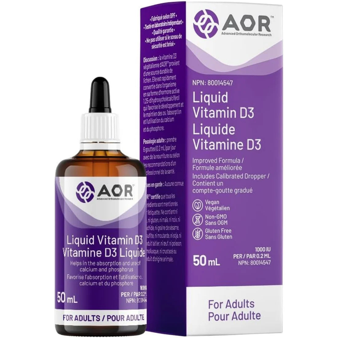 AOR Vitamin D3 Liquid (50 mL)
