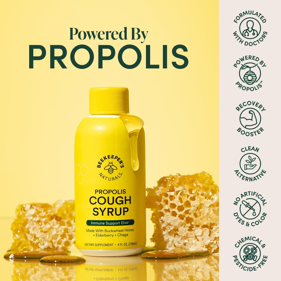 Beekeeper's Naturals: Propolis Cough Syrup For Sore Throat