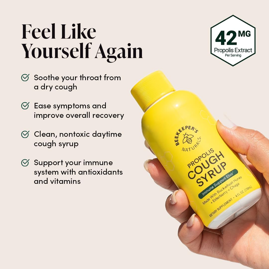 Beekeeper's Naturals: Propolis Cough Syrup For Sore Throat