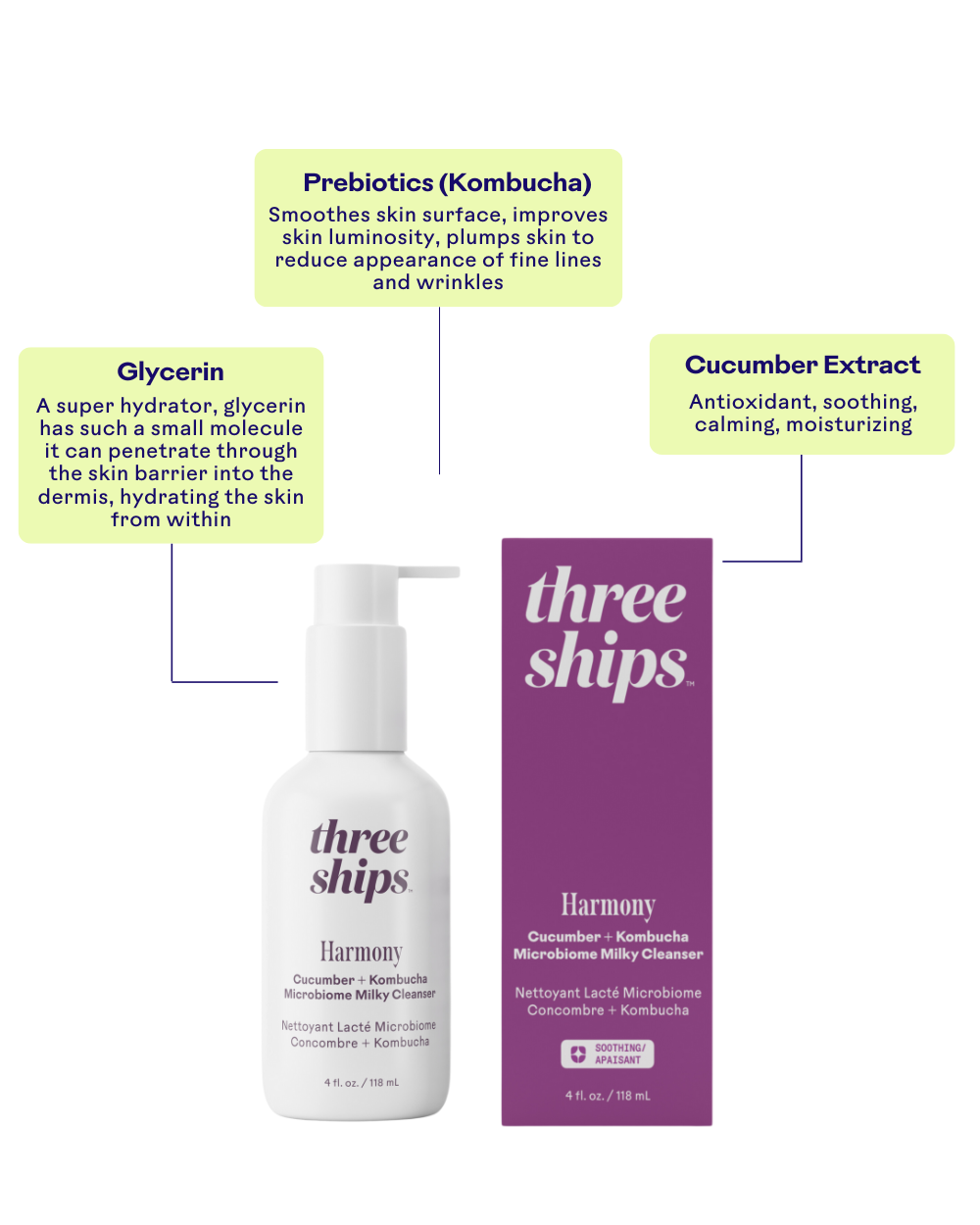 Three Ships Harmony Cucumber + Kombucha Cleanser