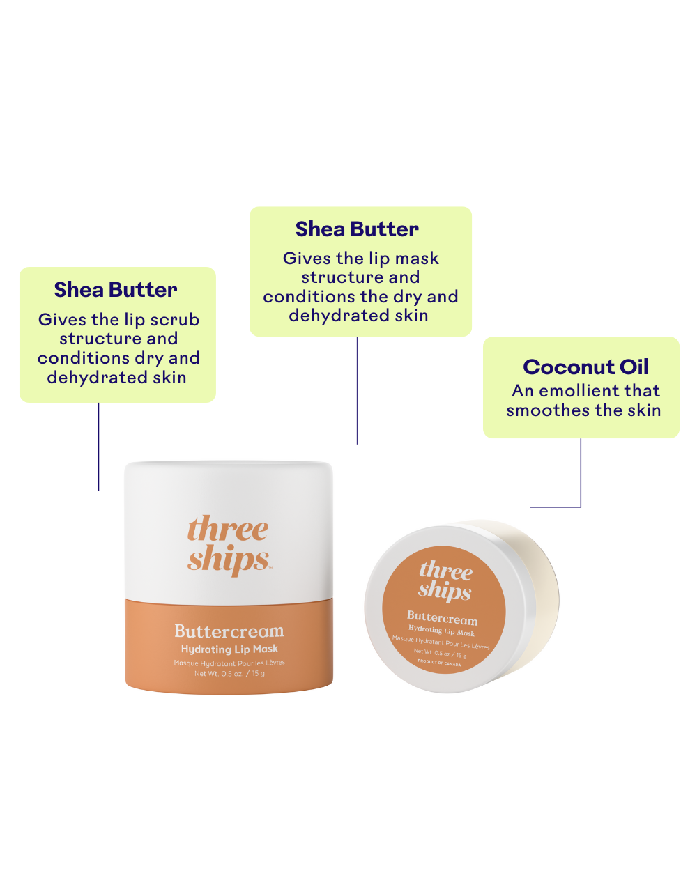 Three Ships Buttercream Hydrating Lip Mask