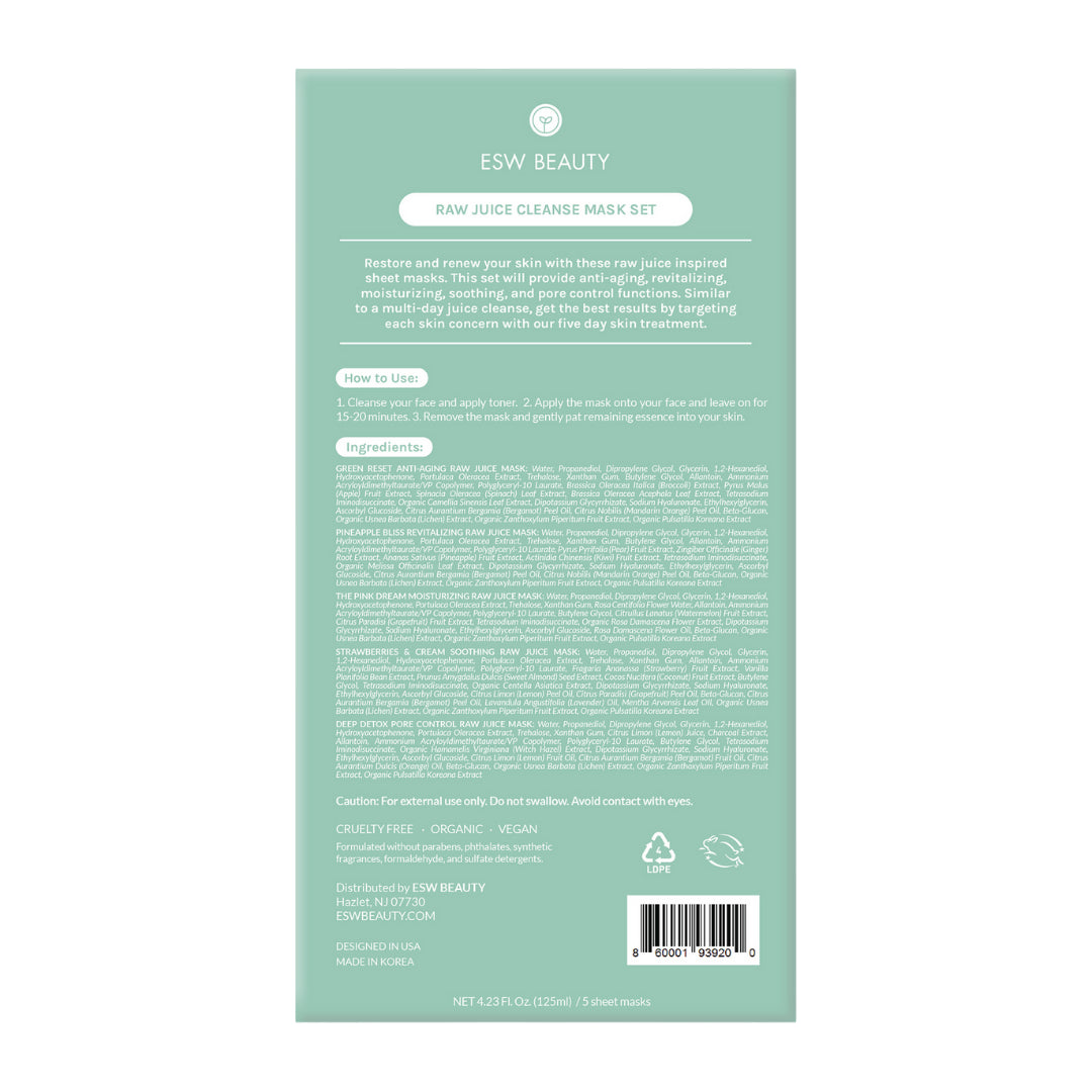 ESW Beauty Raw Juice Cleanse Mask Set