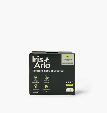 Iris+Arlo 100% Organic Non-Applicator Super Tampons (18 Tampons)