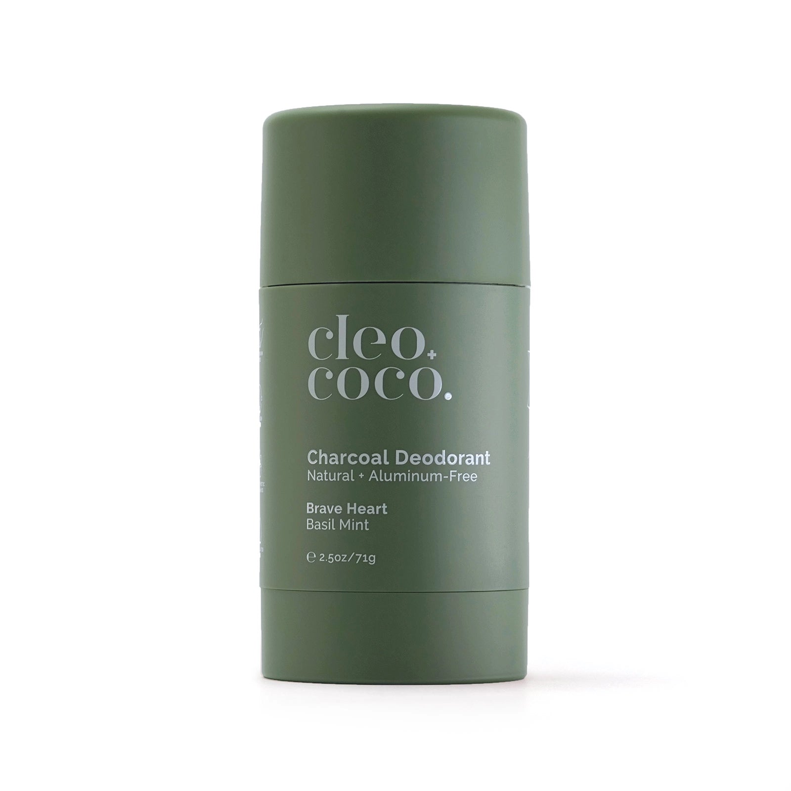 Cleo+Coco Charcoal Deodorant - Brave Heart, Basil Mint