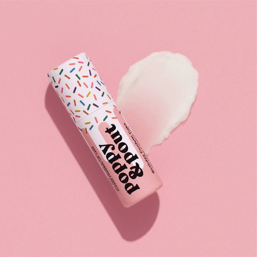 Poppy & Pout Lip Balm Birthday Confetti Cake, Pink