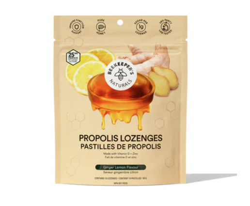 Beekeeper's Naturals Ginger Lemon Propolis Lozenges