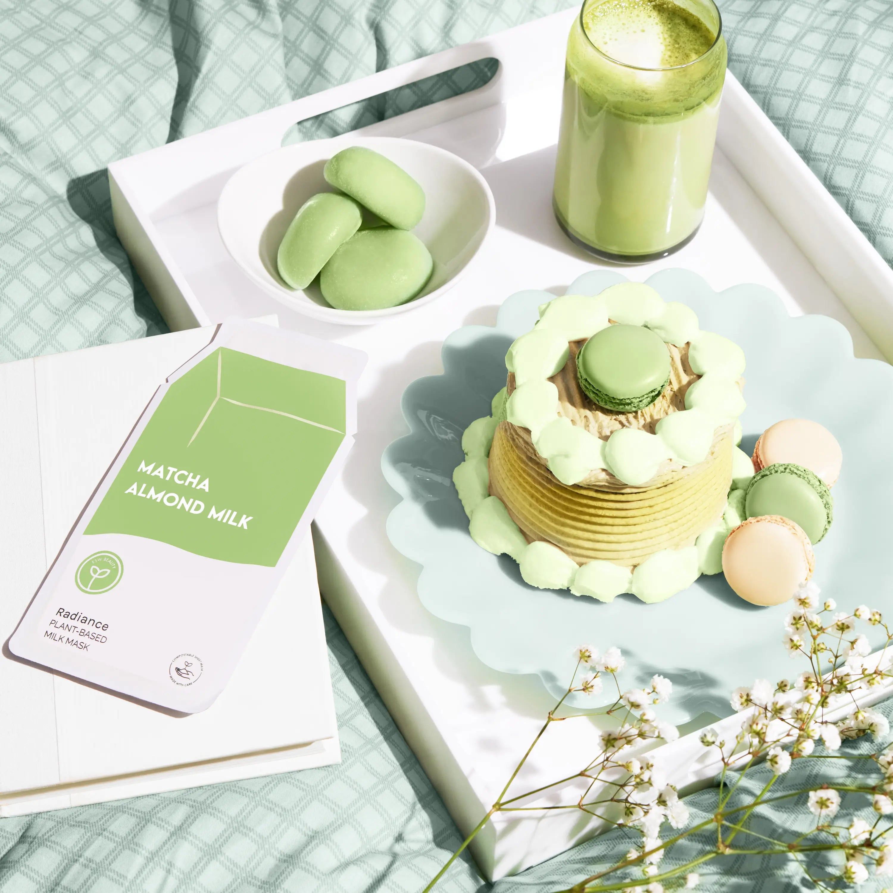 ESW Beauty Matcha Almond Milk Radiance Plant-Based Milk Sheet Mask