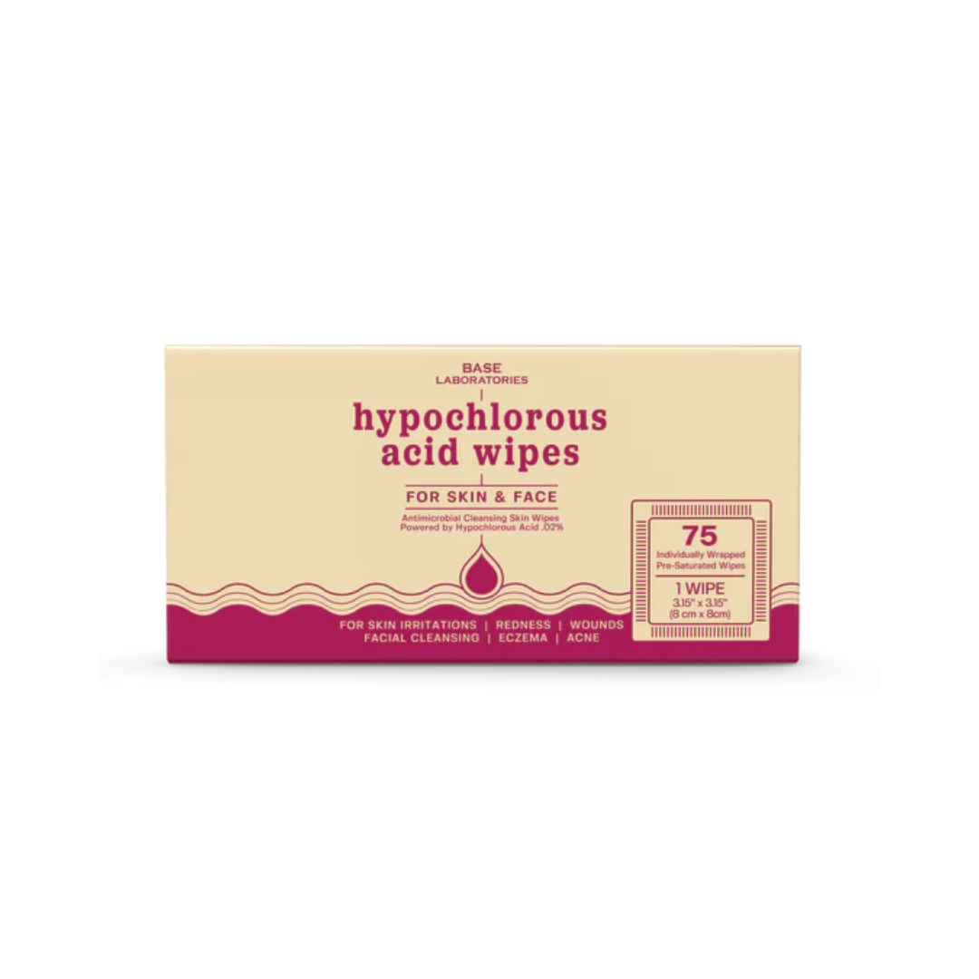 Base Laboratories Hypochlorous Acid Wipes-For Skin & Face