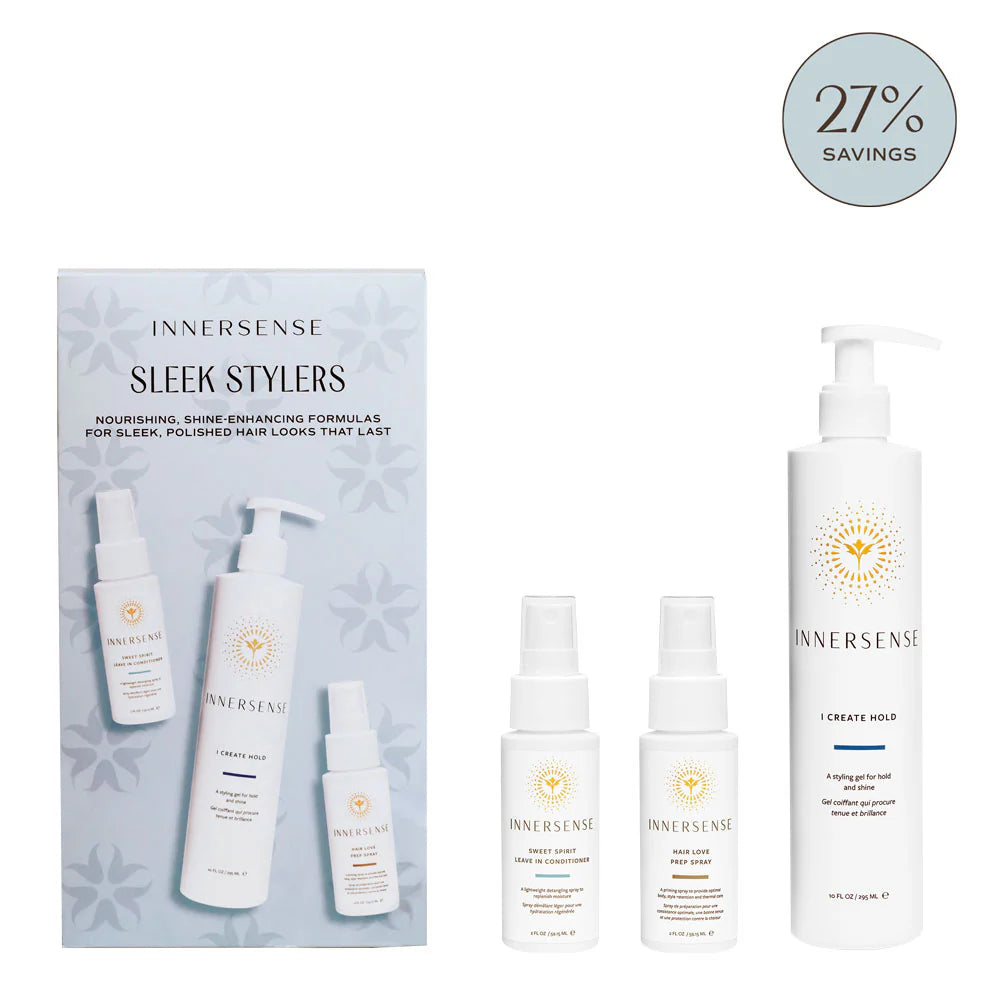 Innersense Sleek Stylers Set (I Create Hold, Leave-in Conditioner, & Prep Spray)