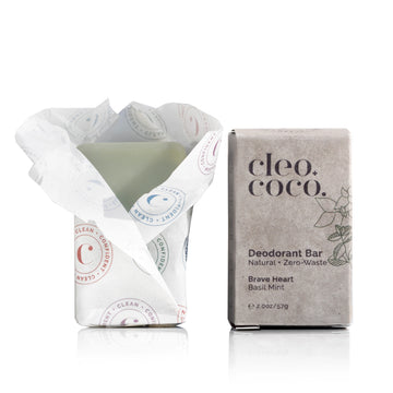 Cleo+Coco Deodorant BAR Zero-Waste - Brave Heart, Basil Mint