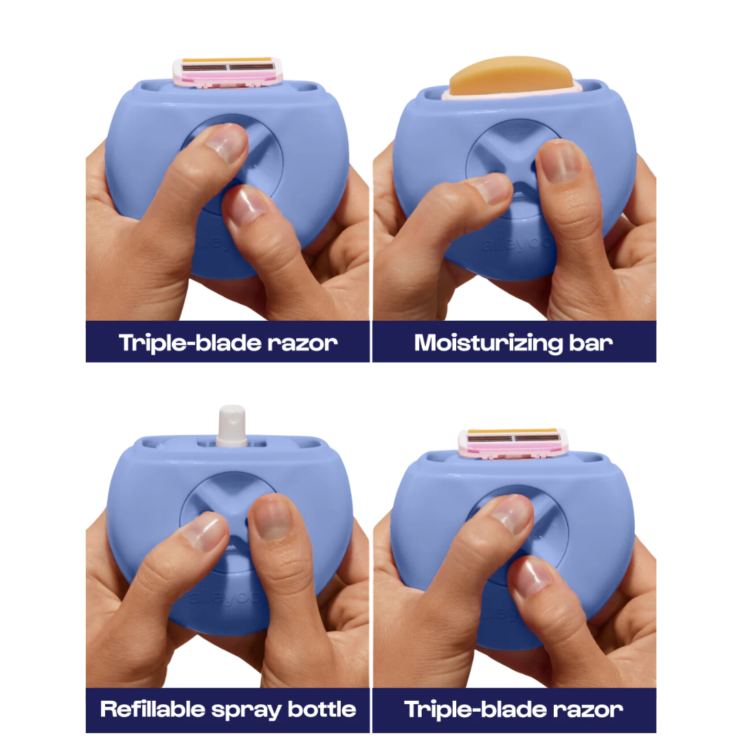Alleyoop All-in-One Razor Periwinkle Portable On-the-Go Razor