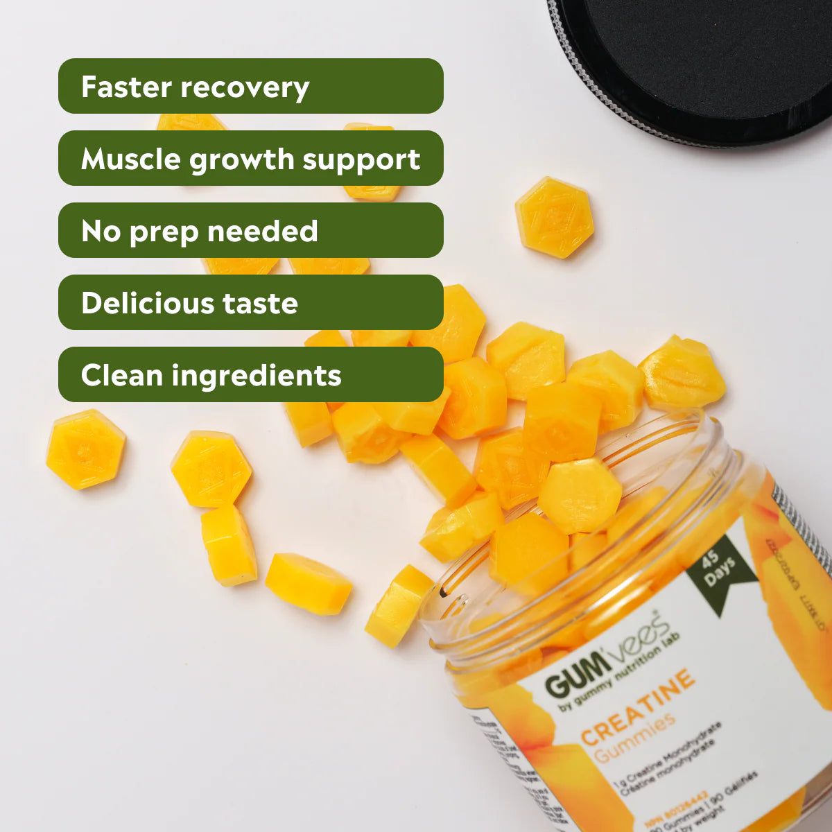 GUM'Vees Creamy Mango Creatine Monohydrate Gummies (Individual Pack)