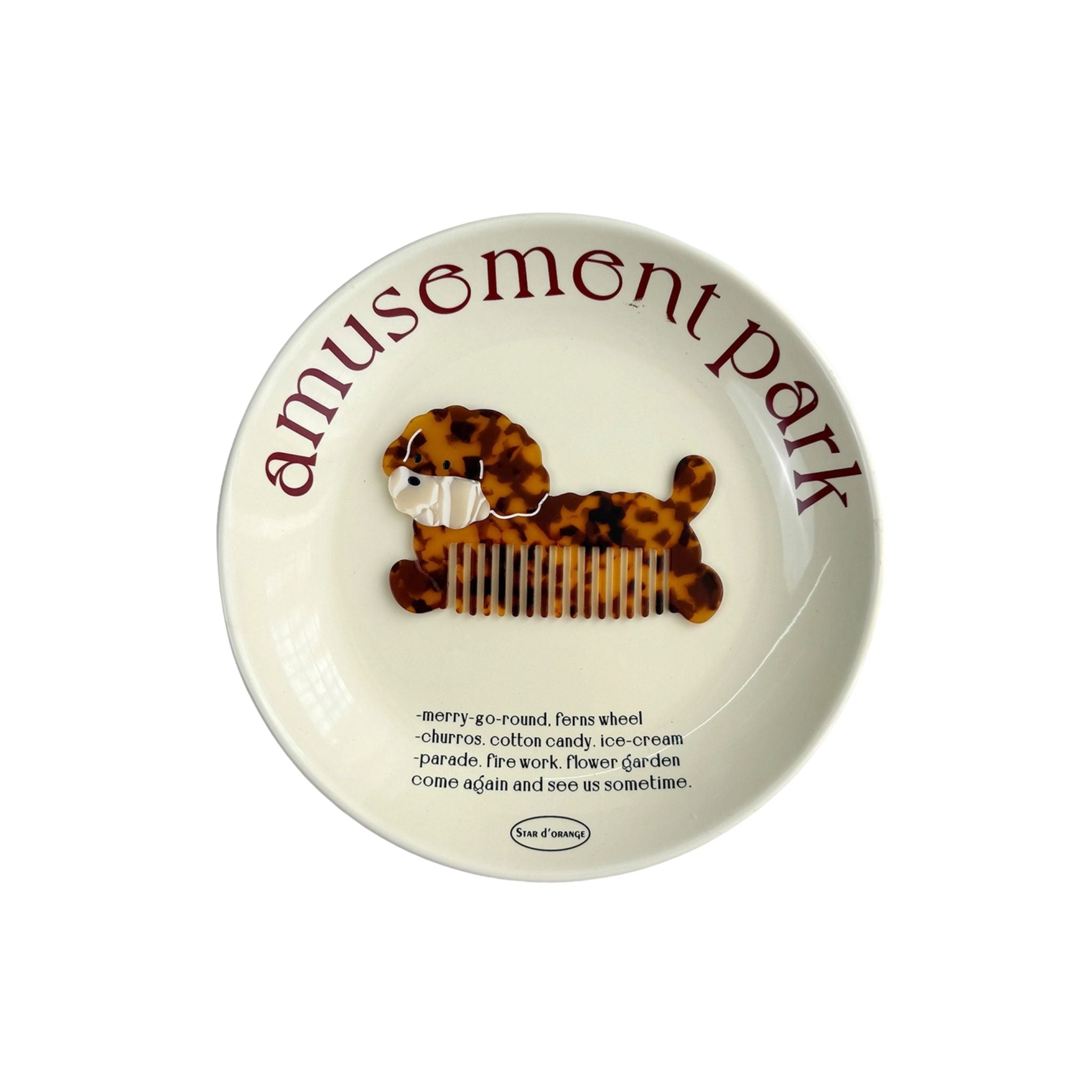 SoapElenGlen Whimsical Animal Acetate Comb Puppy
