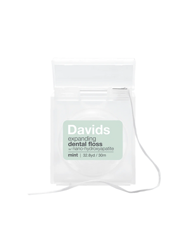 Davids Expanding Dental Floss w/ Refillable Dispenser (mint) 30m