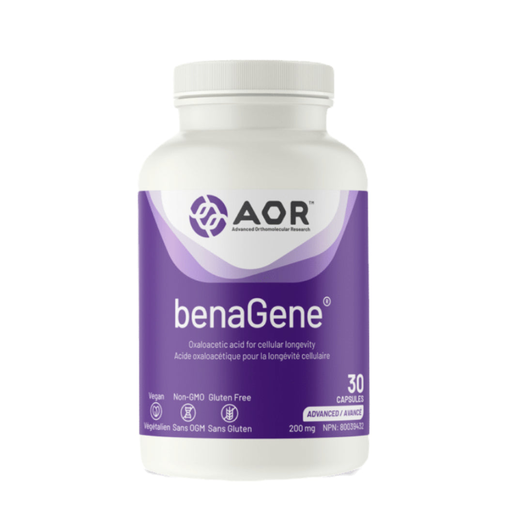 AOR benaGene supplement bottle on a white background