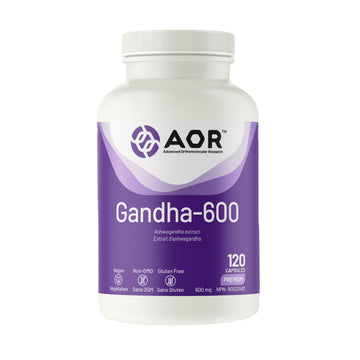 AOR Gandha-600 supplement bottle on a white background