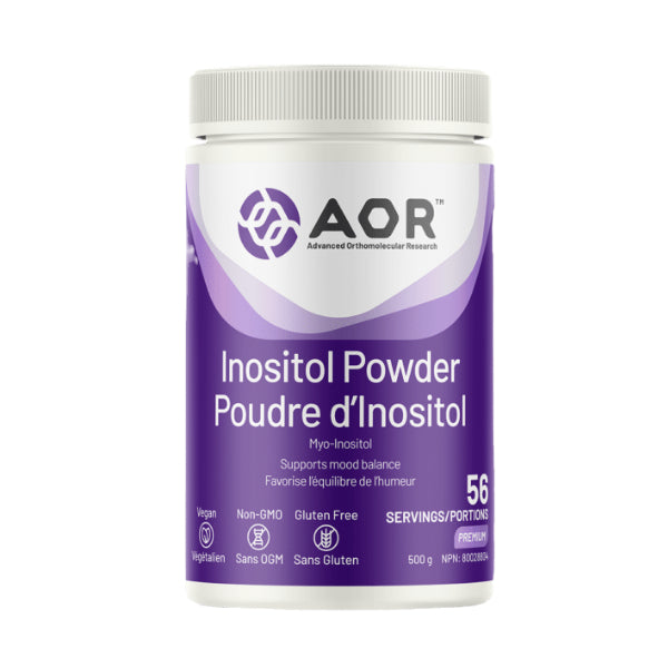 AOR Inositol Powder container on a white background