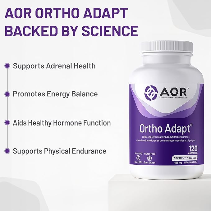 AOR Ortho Adapt supplement bottle with benefits listed on a white background
