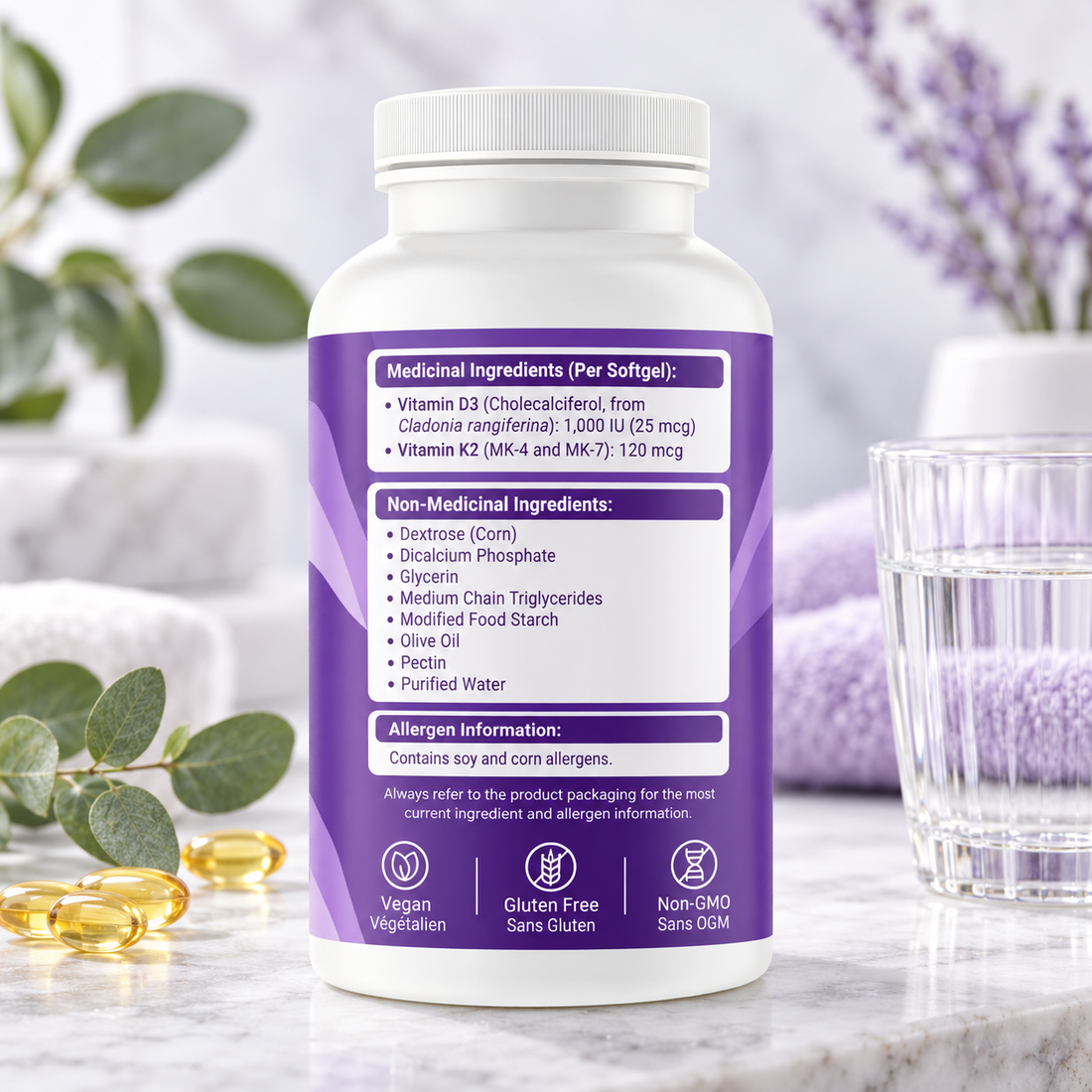 AOR Vitamin D3 + K2 Vegan