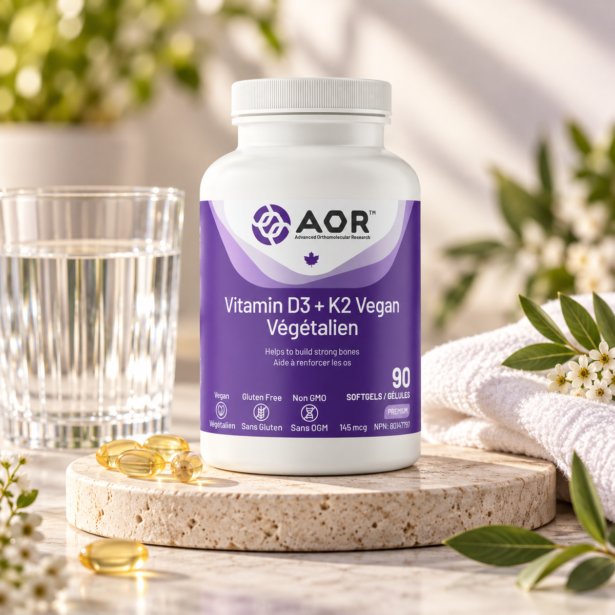 AOR Vitamin D3 + K2 Vegan