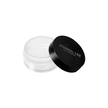 Mineral 100 powder container with black lid on a white background