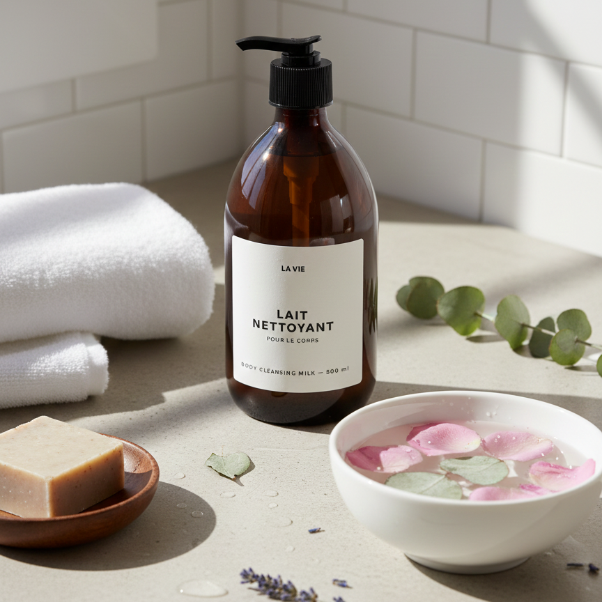 Atelier La Vie Apothicaire Eucalyptus Romarin Body Cleansing Milk for spa.