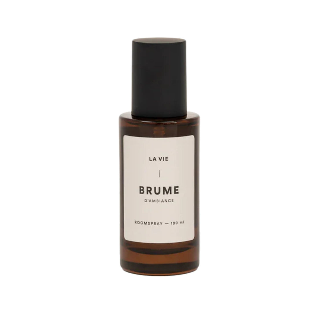 Bottle of 'La Vie Brume' room spray on a white background