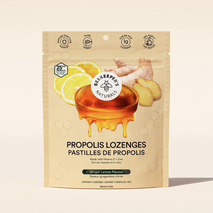 Beefsteak packaging with honey, lemon, and ginger on a beige background