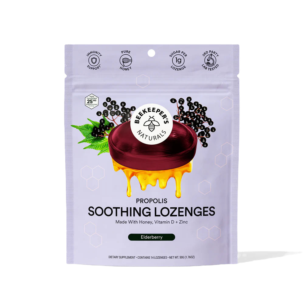 Beekeeper's Naturals: Propolis Lozenges Violet Sachet