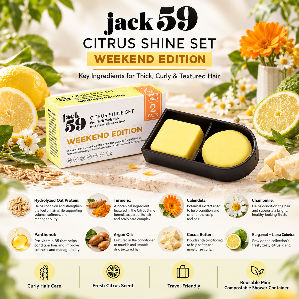 Jack59 Citrus Shine Weekend Edition Travel Set