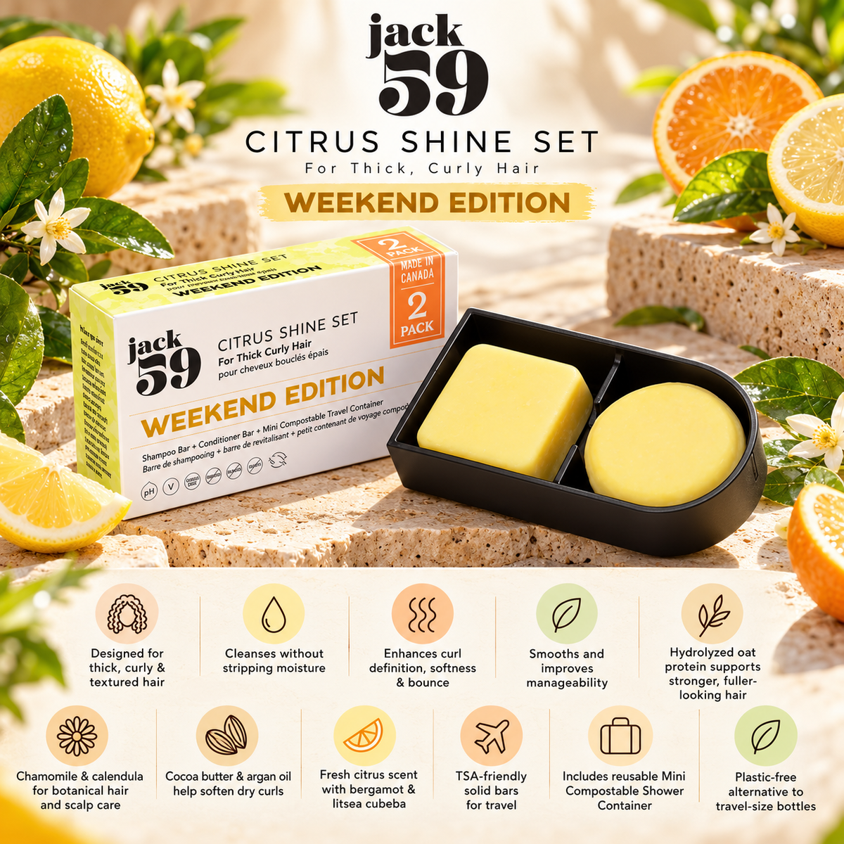 Jack59 Citrus Shine Weekend Edition Travel Set