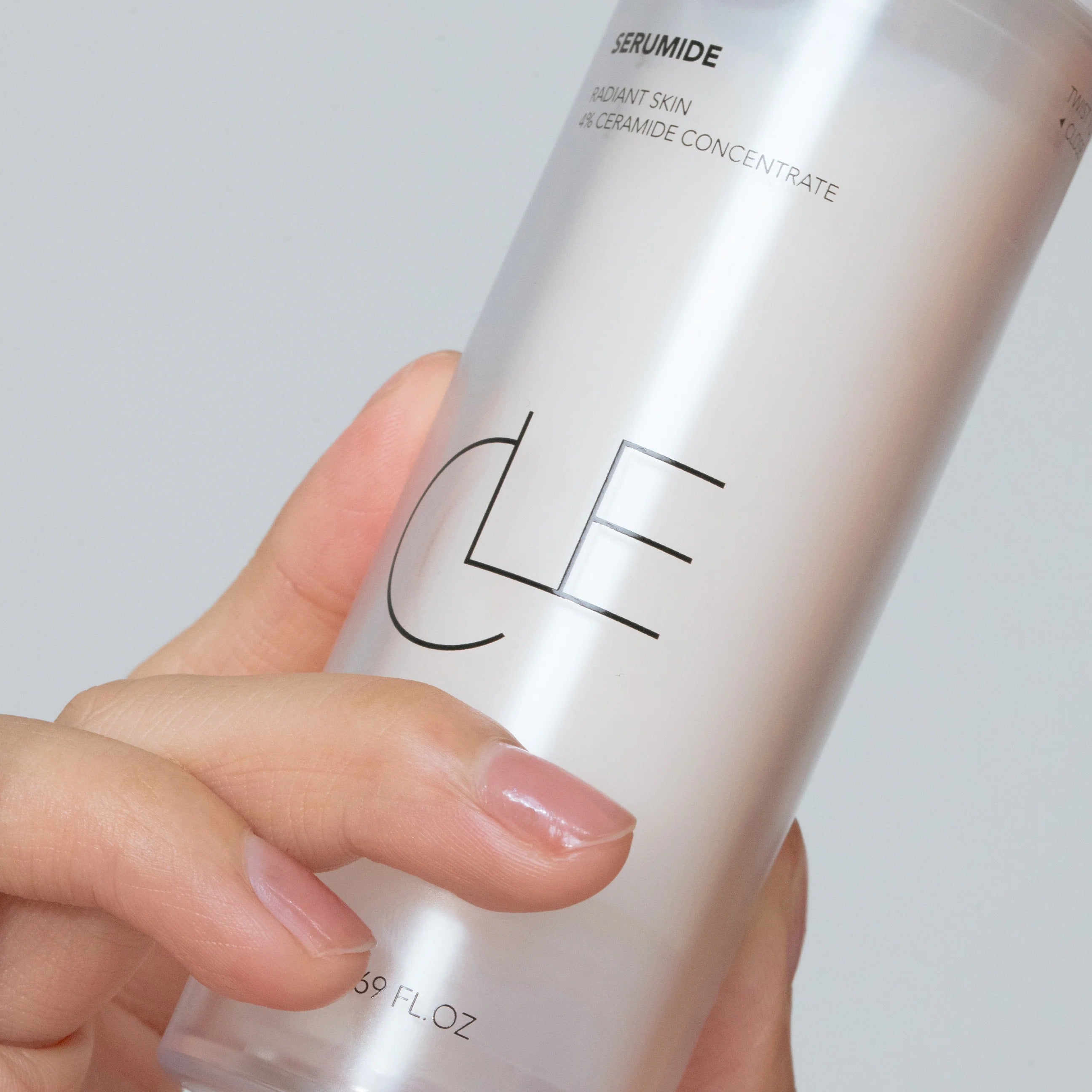 Texture swatch of the CLE Serumide Ceramide Concentrate showing its smooth, creamy, barrier-strengthening formula.