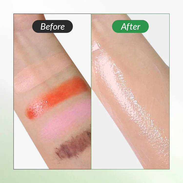 The Pharmacy Lab Dr. Althea Pure Grinding Cleansing Balm before and after makeup removal on skin