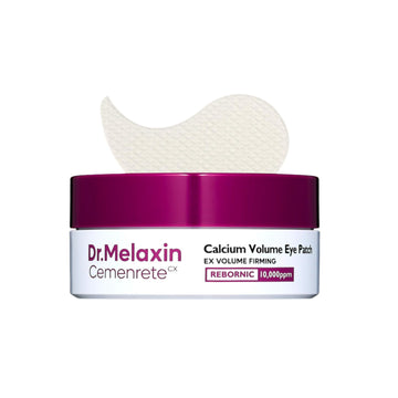 Dr. Melaxin Calcium Volume Eye Patch container with eye patches on a white background