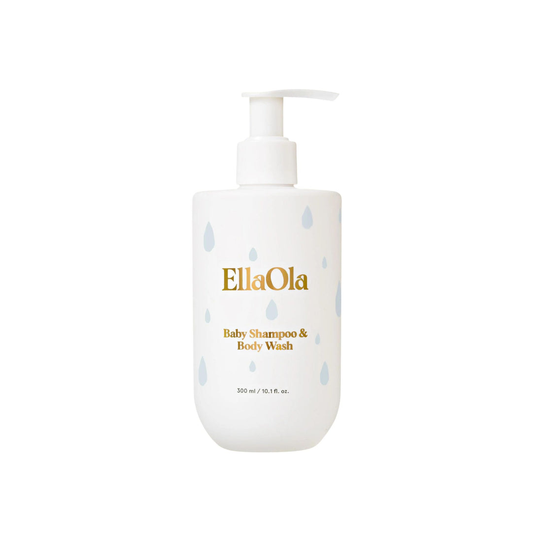Ella Ola baby shampoo and body wash bottle on a white background