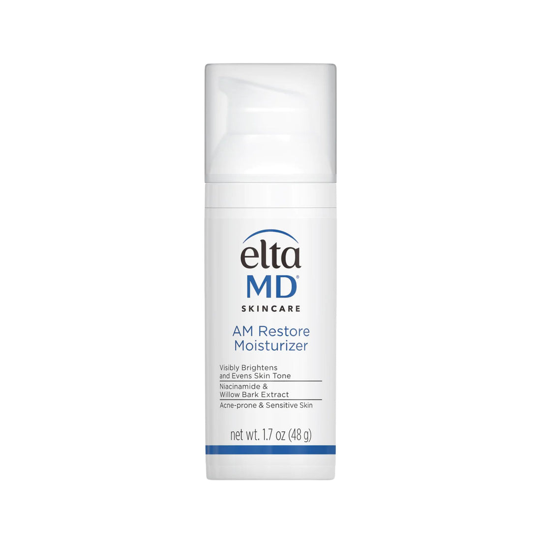 Elta MD skincare moisturizer bottle on a white background