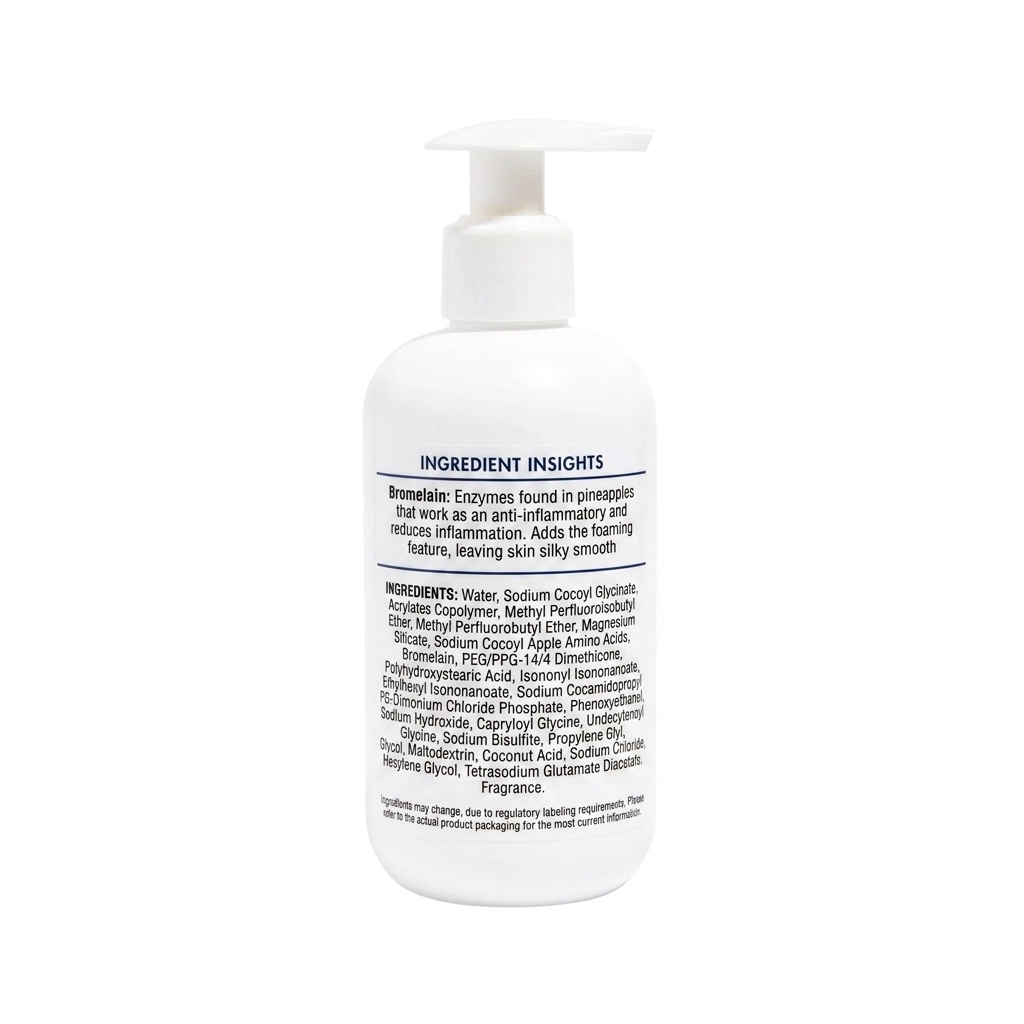White bottle with a label on a white background