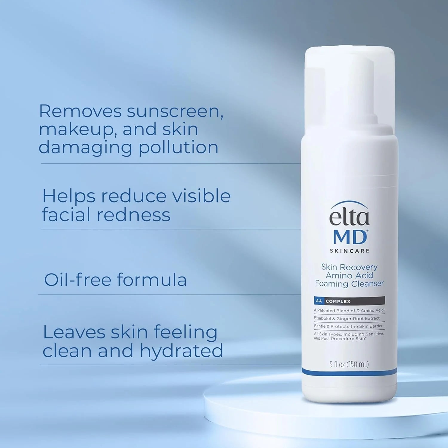 EltaMD Skin Recovery Amino Acid Foaming Cleanser available at The Pharmacy Lab for clean, hydrated, healthy-looking skin