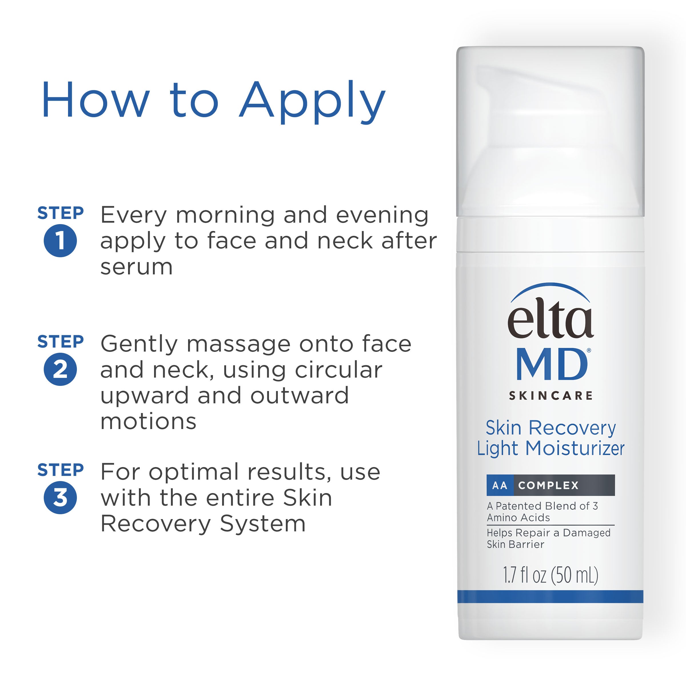 Eleta MD skincare moisturizer with application instructions on a white background