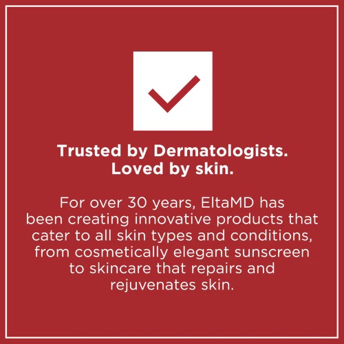 Graphic stating EltaMD is trusted by dermatologists with over 30 years of innovative skincare expertise.