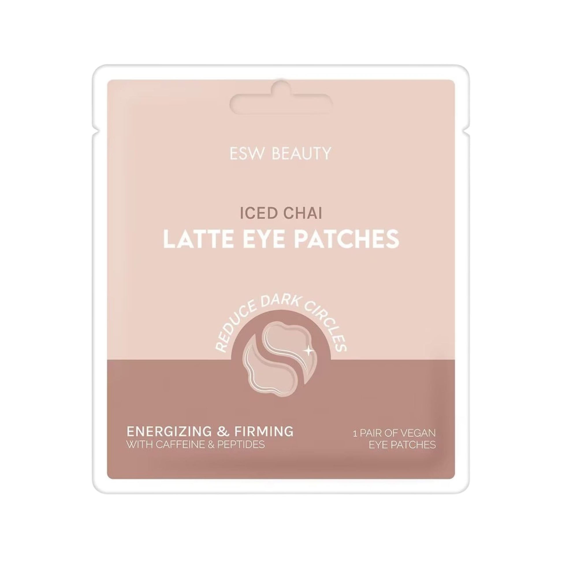 The Pharmacy Lab – ESW Beauty Iced Chai Latte Energizing & Firming Eye Patches with caffeine and peptides to reduce dark circles