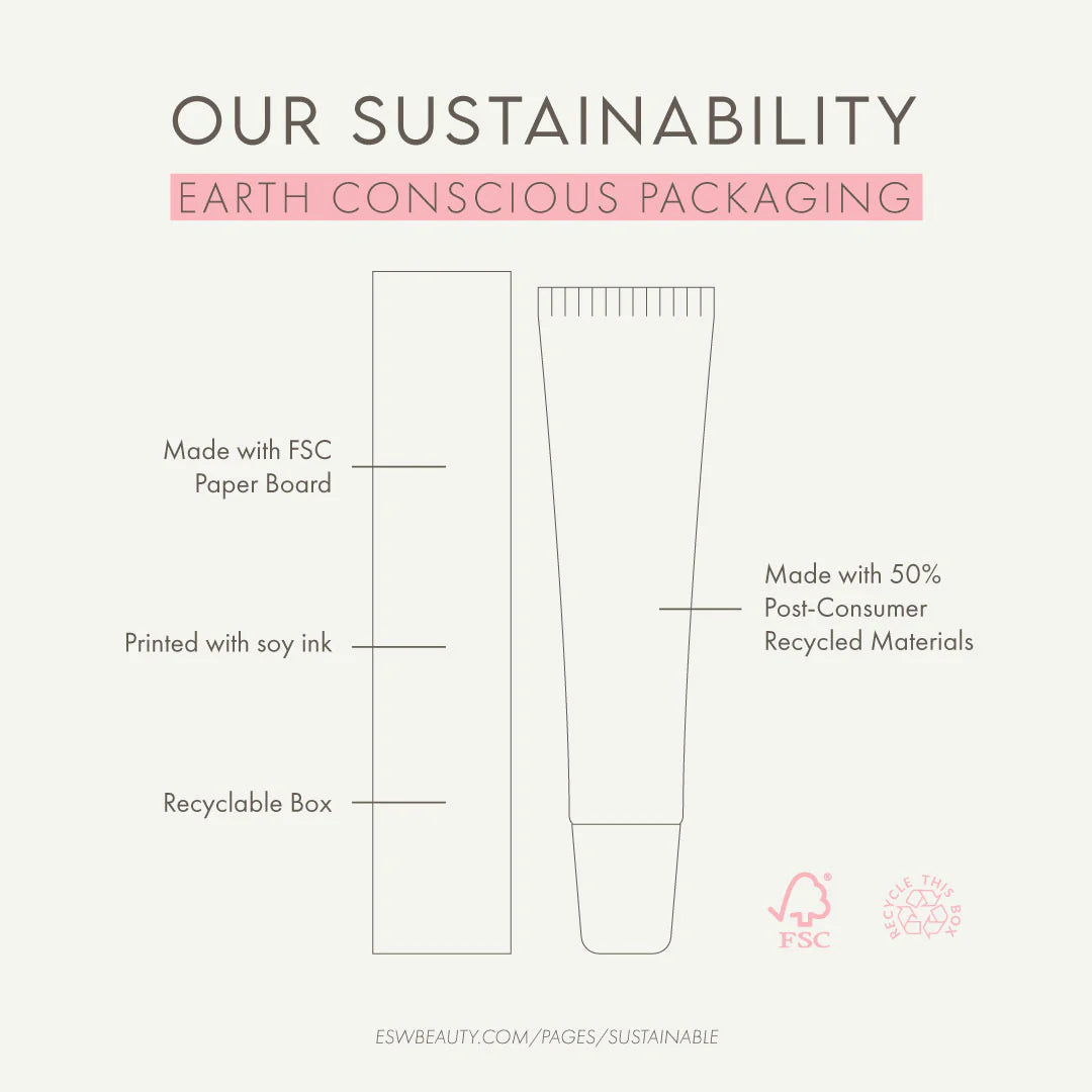 Sustainable packaging details of ESW Beauty White Pitaya Coconut Lip Treatment, featuring recyclable materials and eco-conscious design from The Pharmacy Lab